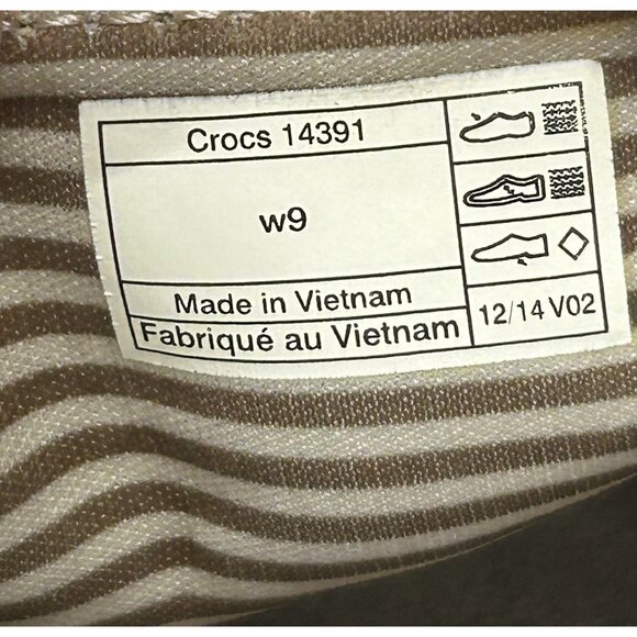 Crocs Walu Casual Slip on Canvas Loafer Womens Size 9 Style 14391 Beige - Picture 7 of 7